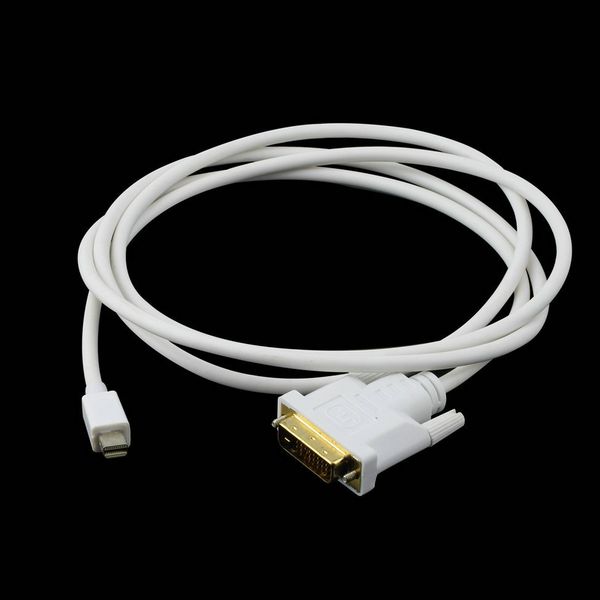 

mini display port dp male to dvi male adapter cable cord white 6ft 1.8m