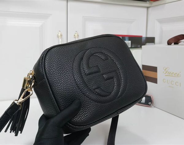 

2019 famous designer women handbags shoulder bags ladies tassel litchi profile women messenger bags, Black