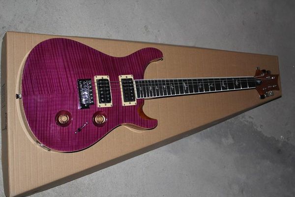 

inh 2014new arrival bird fretboard prs custom 24 fret electric guitar quilt gold hardware ebony fingerboard