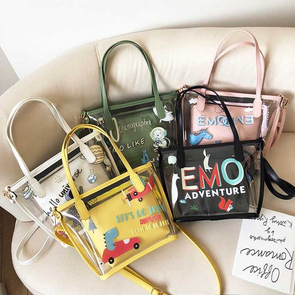 

sac 2020 satchel handbag women bags clear jelly transparent pvc bag candy color tote bag purses crossbody bolsa #35