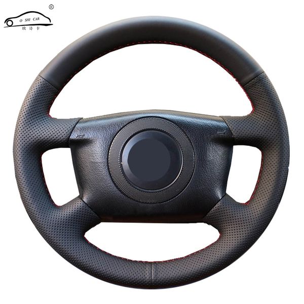 

genuine leather car steering wheel cover for a6 2000-2004 a8 2000-2002/dedicated steering-wheel handlebar braid