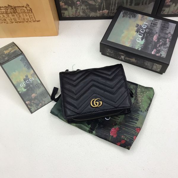 

Классический лучший короткий черный кошелек с коробкой женский бренд Натуральна