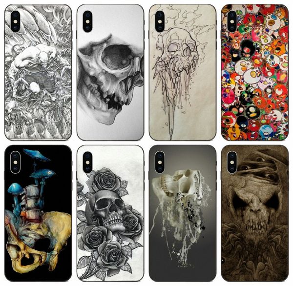 

tongtrade] sick penciled skull sketch case for iphone 11 pro max x xs 8s 7s 6s 5s plus galaxy a30s a40s a50s huawei y9 2018 htc one m9 case