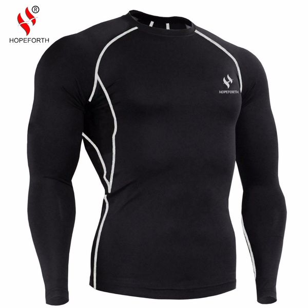 

men compression suit tight t-shirt quick dry cycling base layer jersey sport running wear crossfit underwear clothing, Black;blue