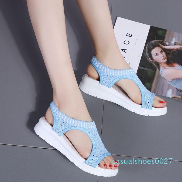 

2020 sandals women fashion breathable comfort ladies sandals summer shoes wedge black white sandal dropshipping fashion solid c27