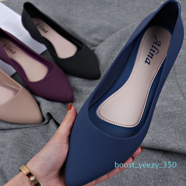 

beach shoes women jelly sandals summer pointed-toe slip-on resin wedges sandals rain shoes size 36~41 b35, Black
