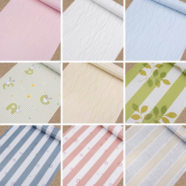 

new boy girl pink blue children's bedroom pvc wall stickers cute cartoon cat animal tv back paper wallpapers self-adhesive waterproof