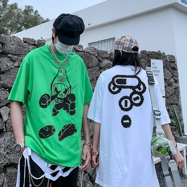 

nicemix 2020 летняя майка женская одежда унисекс мода короткий рукав пары тенниска смерть девочка печати с коротким рукавом футболки, White