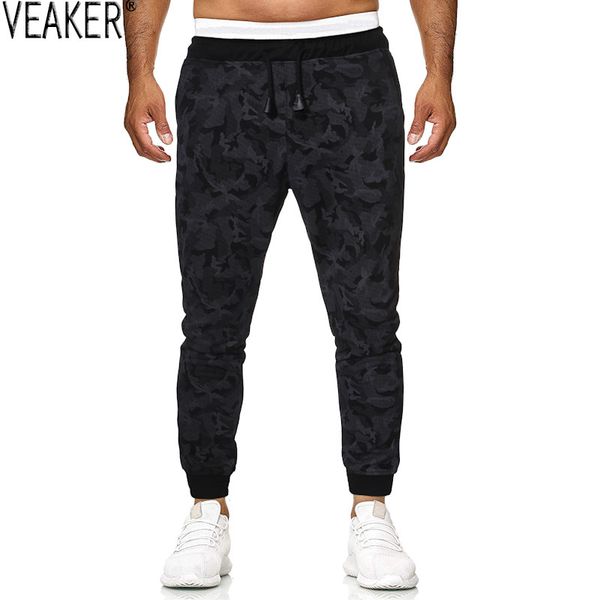

2019 new men's thin fleece sweatpants jogger pants male autumn winter camouflage print trousers sweatpants plus size m-5xl, Black