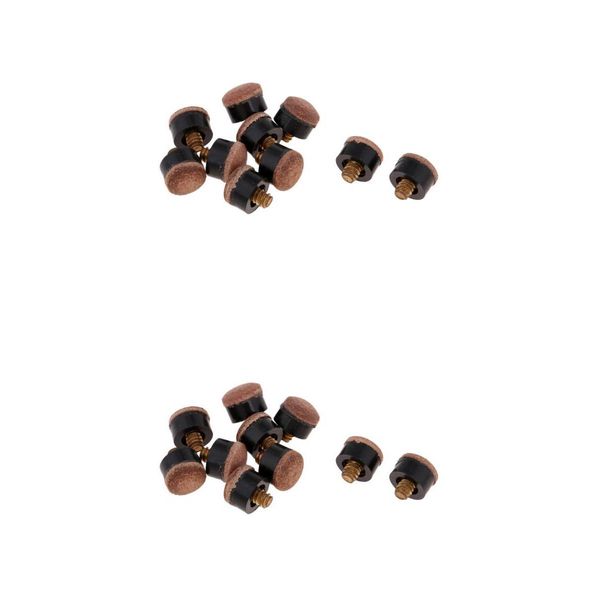 

premium 20 pieces billiards screw-on pool cue stick tips replacement part