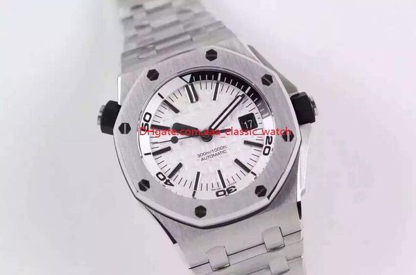 

factory supplier wristwatches 42mm automatic mechanical white dial stainless steel mens men's watch watches, Slivery;brown