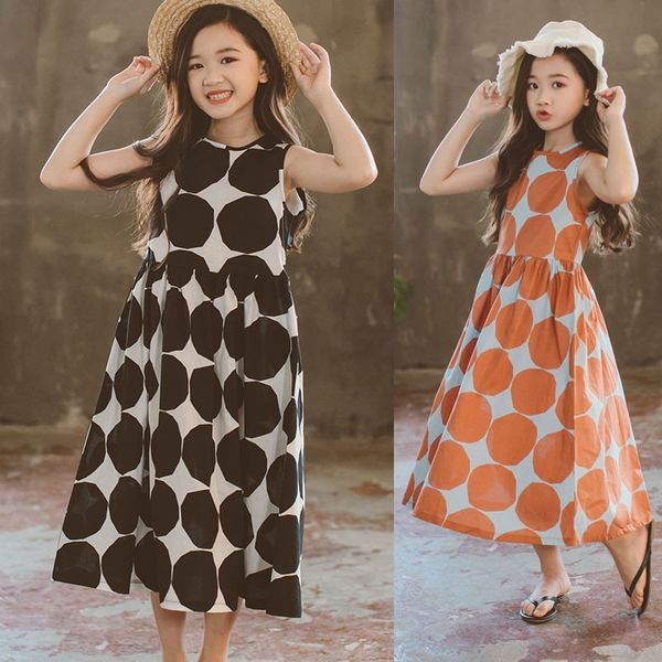 

mother and daughter dress teenager kids dresses for girls 12 14 16 10 8 6 4 years long dress big dot holiday beach clothing, Red;yellow