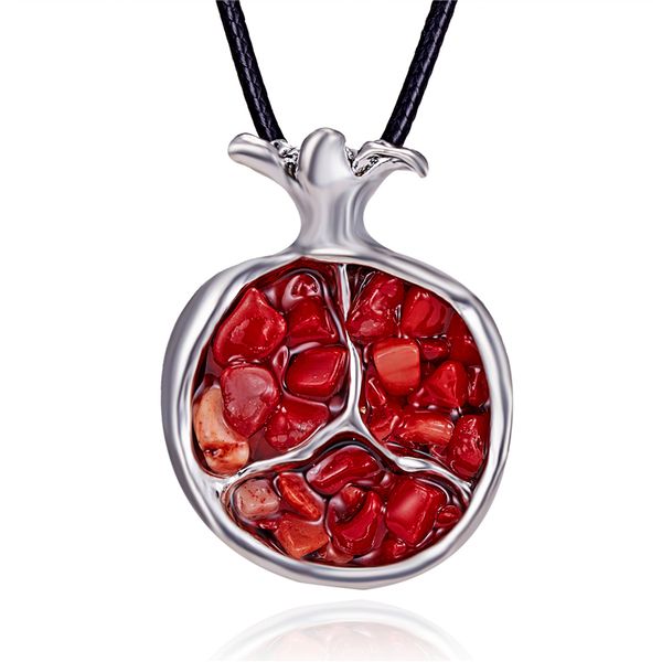 

rope ethnic necklace for women men unique pendant necklace long sweater chain pomegranate necklaces collier jewelry z4, Silver