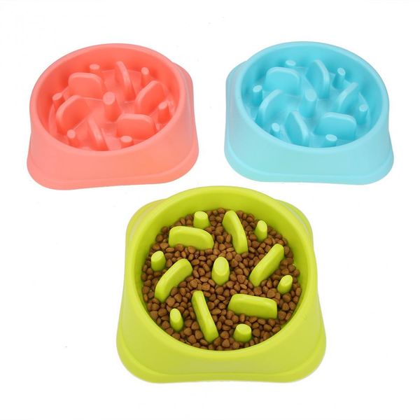 

pet dog puppy slow eating bowl anti choking food non-slip water dish slow eating feeding bowl feeder 3 color