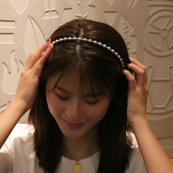 

bands симфония pearl hairband тонкий край алиса диапазона cerchietto aliceband ткань для волос простые прически для девочек headwears jzbts, Black;brown
