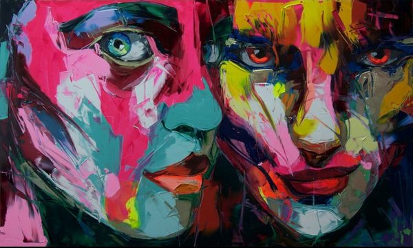 

современный портрет 100% pure картина handworked масла франсуазы nielly palette knife impression главные работы вогнутые и выпуклые текстуры