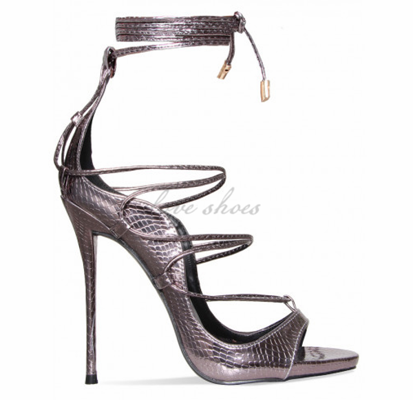 

beautiful high heel sandals pewter lace up heels 2020 new model, Black