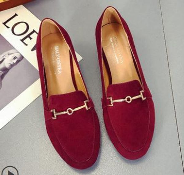 

2019 women's shoes in spring and autumn with new style middle heel coarse heel round head suede @899253, Black