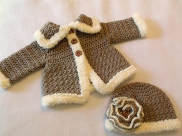 

baby crochet sweater, bootie,hat