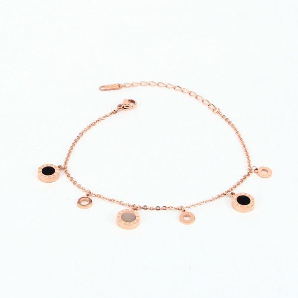 

чувствительная повесьте три круга и три римские цифры черный и белый shell ножной для женщин из нержавеющей стали розового золота цвет ножно, Red;blue