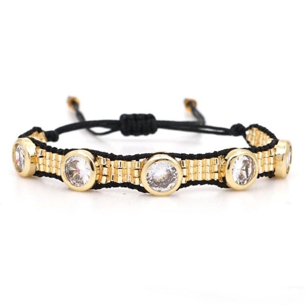 

wt-b546 new fashion japan miyuki beads bracelet handmade woven bracelet with cz multiple colors fashion 5pcs, Golden;silver