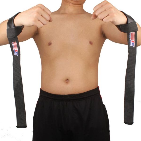 

1 pair gym weight lifting straps crossfit wrist support wraps hand bar belt bodybuilding strength power training 2019 sale
