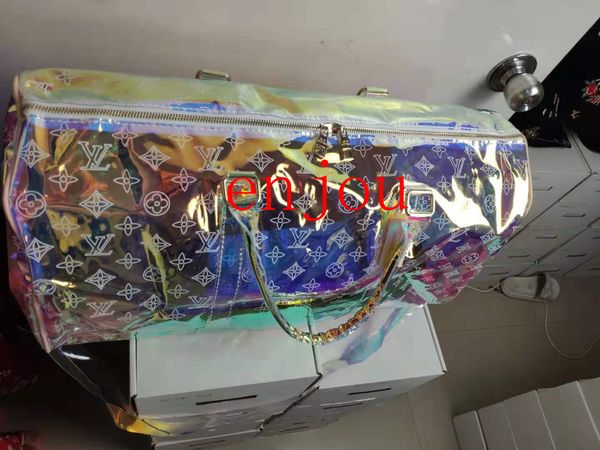 

Brand duffle bag graphite travel bag real leather canva leather keepall 50 pvc quality cro body handbag pur e tote