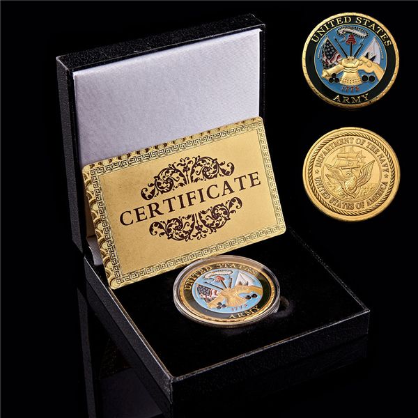 

us department of the navy gold plated metal military challenge usa coin value collection wi/lucky box