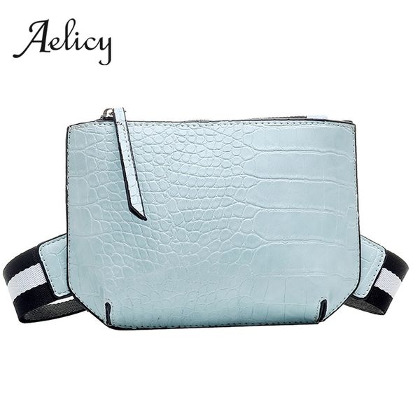 

aelicy crocodile leather thin ladies crossbody belt bag fashion portable women zipper chest bag purse shoulder messenger