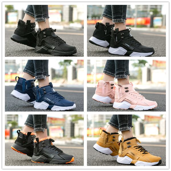 

22018 new huarache run 4 iv ultra high zip black white orange huaraches 4s for good men women designer sneakers size 36-45
