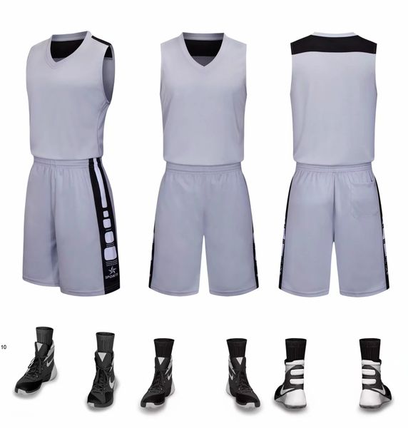 2019 Nuove maglie da basket in bianco logo stampato Taglia uomo S-XXL prezzo economico spedizione veloce buona qualità STARSPORT GRIGIO SG001AA1n2r