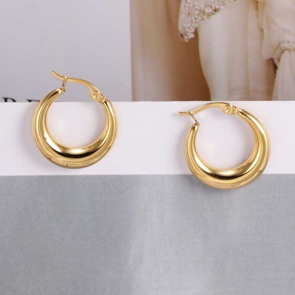 

oufei stainless steel earrings for woman hoop earrings simple fashion unique korean round new woman's accesories, Golden;silver