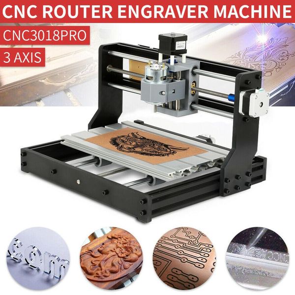 

cnc 3018 pro laser engraver grbl control 3axis pbc milling laser engraving machine wood router w/ 2500mw
