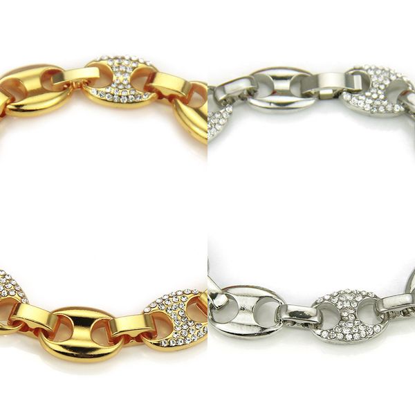 

accessories diamond ellipse men women hiphop bracelet ornaments pandora fine jewelry gold plated pandora style bracelet, Black
