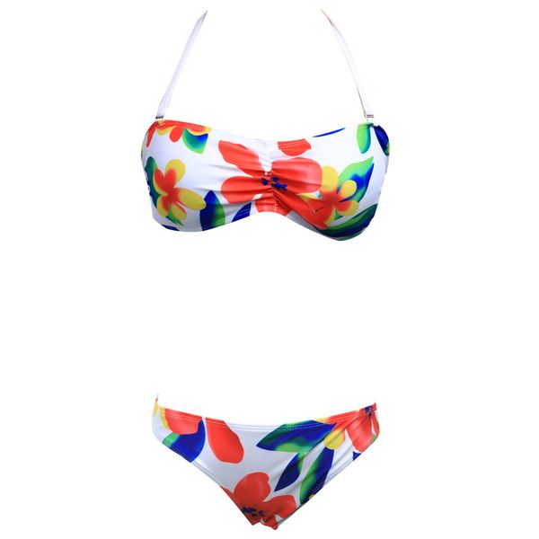 

2020 summer style floral print swimwear women bikinis set swimsuit wrap chest push up bandeau biquinis beachwear bathing suit