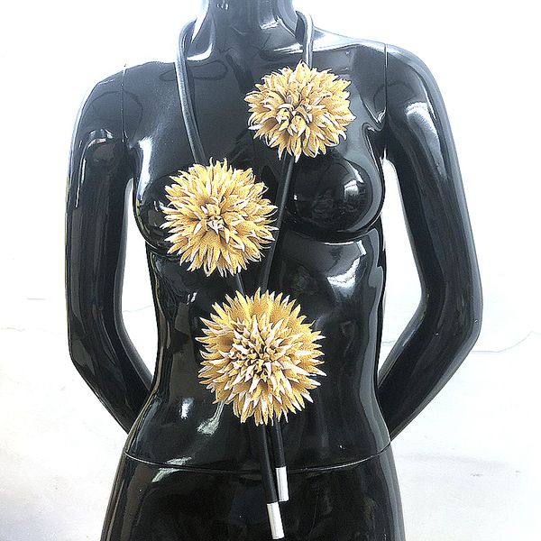 

yd&ydbz new yellow flowers pendant necklace 2019 fashion jewelry for women handmade rubber necklace long statement necklace gift, Silver