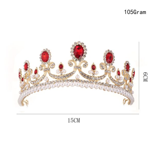 Glänzende Braut-Tiara 2019, Perlenkristalle, luxuriöse Bling-Bling-Hochzeits-Brautkronen, 15 6 cm, europäischer Stil, Barock-Quinceanera-Abschlussball, F241U