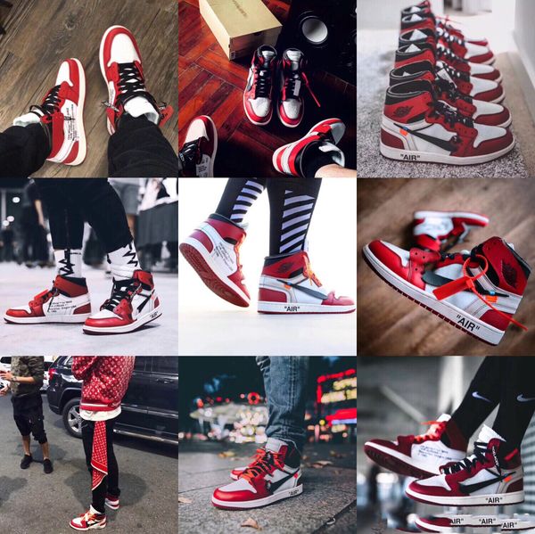 

off w white x nÃ­ke air jÃ²rdan 1 basketball shoes chicago sneakers brand custom shoes unc powder louis vuÂ¡tton white trainers luxury shoes 1, Black