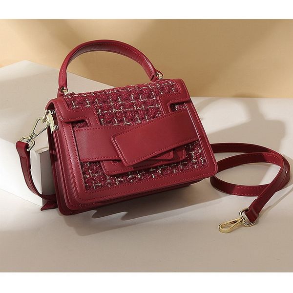 

шерстяной commute satchel сумки ретро styling мешок плеча способа портативный откидная крышка сумка топ-ручка feminia