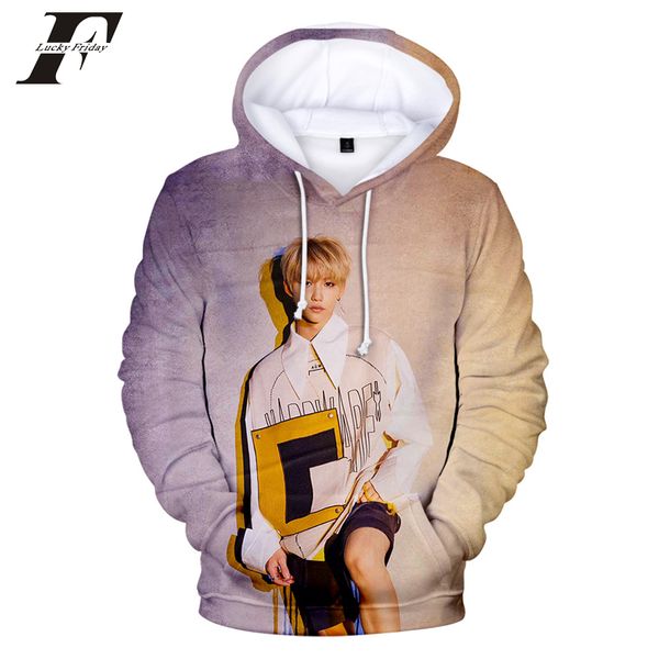 

kpop бродячие дети 3d негабаритного hoodies толстовки женщины / мужчин kpop желтый вуд straykids с капюшоном вскользь одежды harajuku уличны, Black