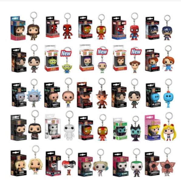 

funko pop keychain marvel stranger things spider-man captain america sailor moon harry thrones with box