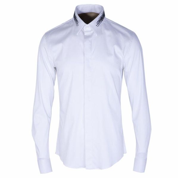 

minglu men shirt design мужские рубашки платья slim fit с длинным рукавом сорочка homme формальное социальная рубашка мужчины плюс размер 4x, White;black