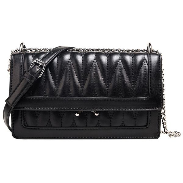 

191116 ivog new arrival everyday ladies small quilted shoulder crossbody handbag black chain hand bags for women 2019