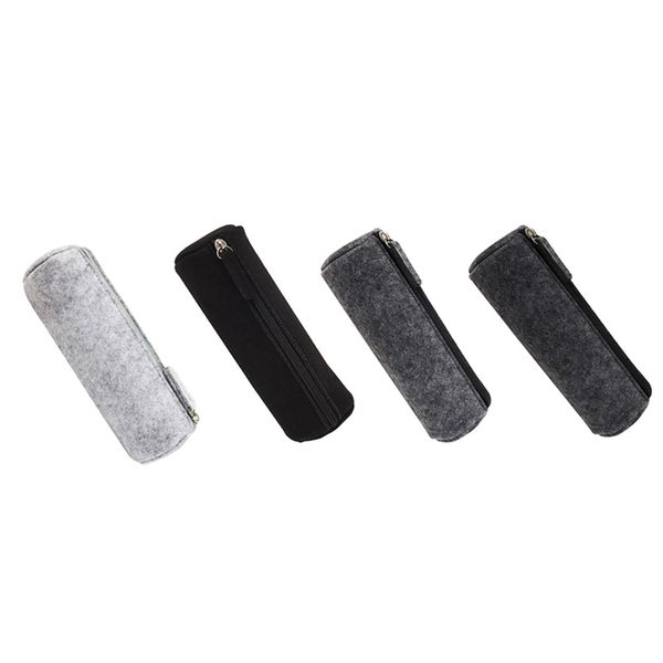 

1pc fashion portable felt pencil pen case cosmetic makeup coin pouch zipper bag school stationery office supplies