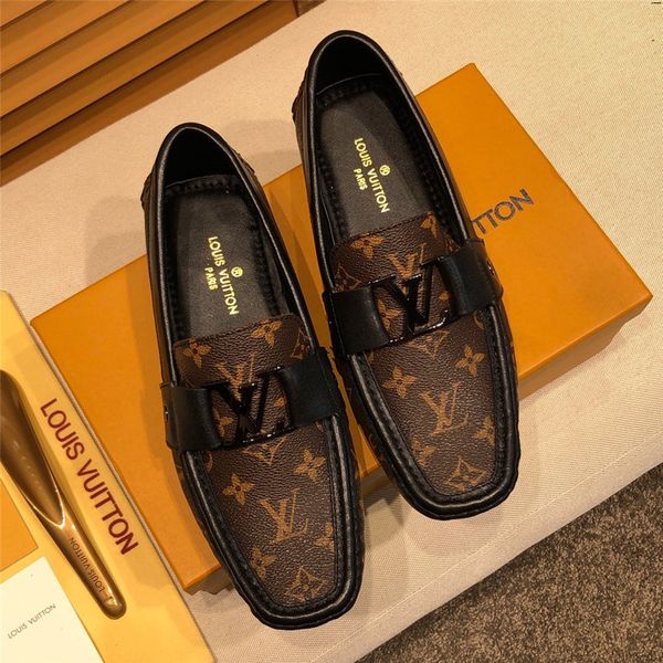

19ss 2019 new men casual shoes luxury genuine leather summer loafers men moccasins breathable slip on italian leather driving shoes, Black