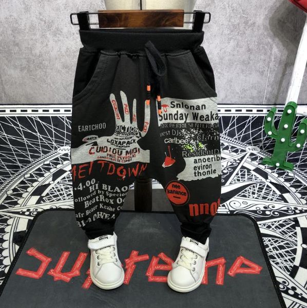 

2019 spring new children's clothing boys casual pants cartoon harem pants children's cotton 2-6 years, Blue