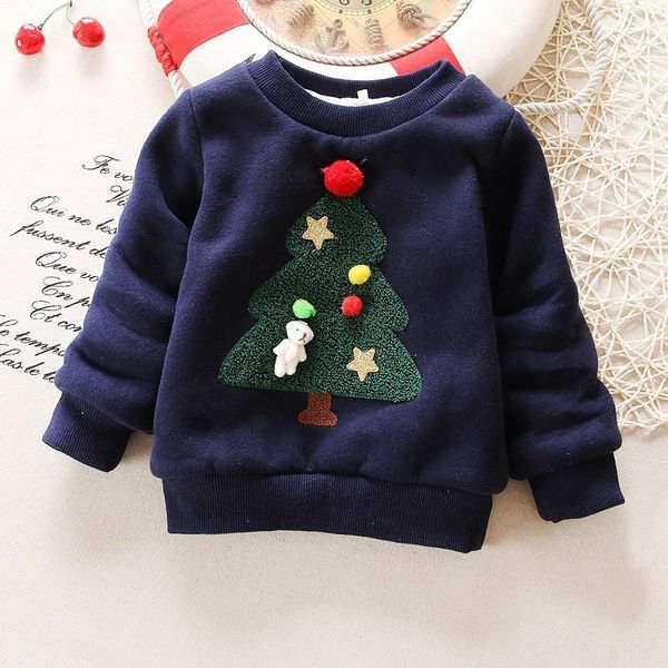 

baby boys girls clothing 2019 winter pullover children sweaters cartoonchristmas long sleeve outerwear o-neck kids knitwear, Blue
