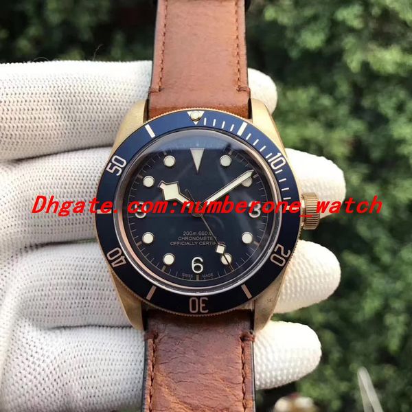

zf v2 automatic aluminum bronze watch eta watch men black dial ceramic chronometer mens m79250bm rotor self winding waterproof, Slivery;brown