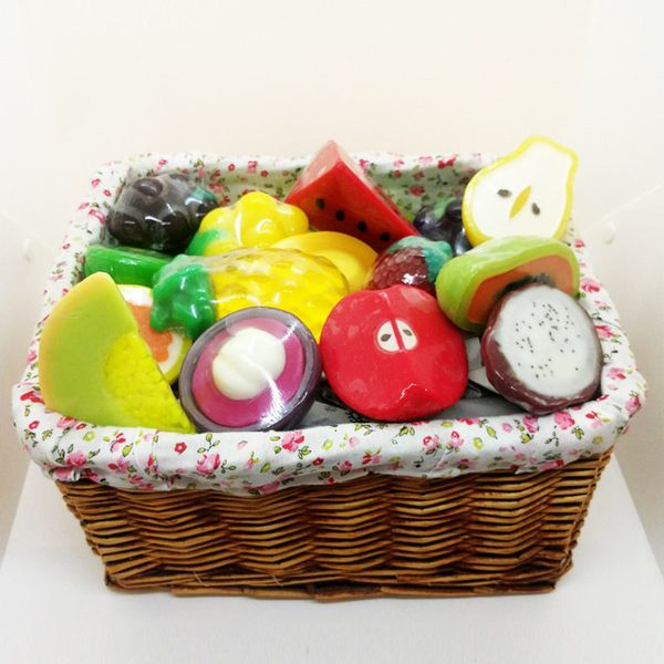 

wholesale various fruits handmade soap children shower oil control moisturizing facial hair washing body bathing clean random mixing shippin