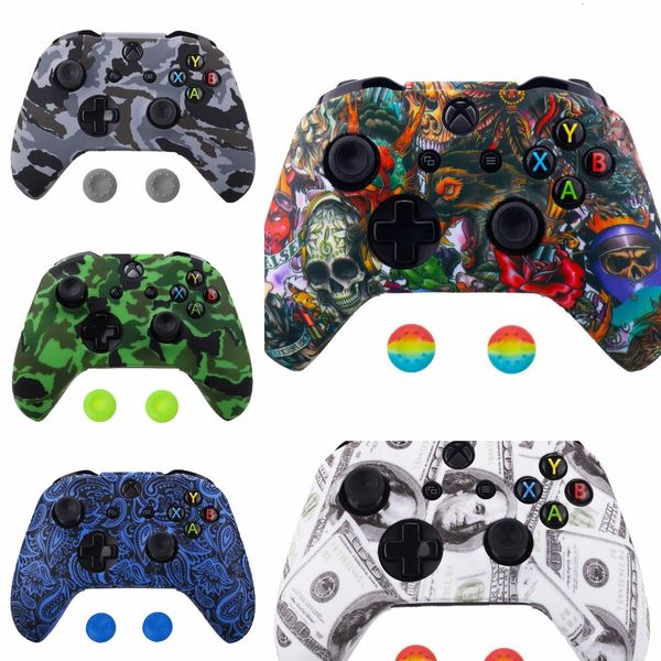 

nfoj1 camouflage protector silicone protective skin one rubber cover sleeve for xbox case x s controller camo
